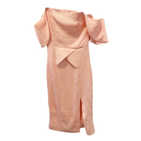 Elliatt Acacia Soft Peach Off Shoulder Midi Dress Small NWT - Picture 10 of 13
